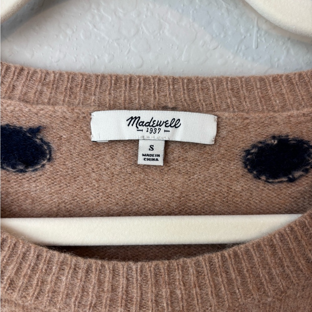 Madewell 100% Merino Wool Polka Dot Crewneck Sweater - Picture 4 of 7